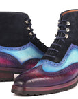 Paul Parkman Three Tone Wingtip Boots Rubber Sole (ID