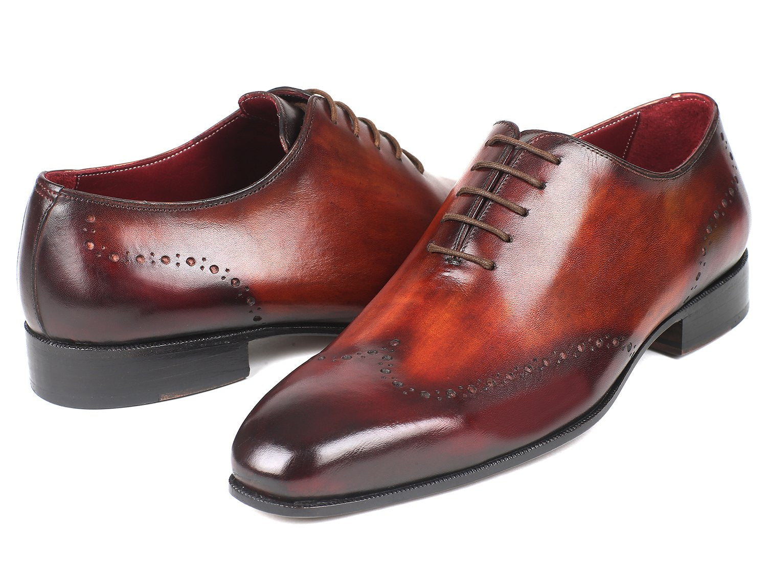 Paul Parkman Men's Brown & Bordeaux Wingtip Oxfords (ID