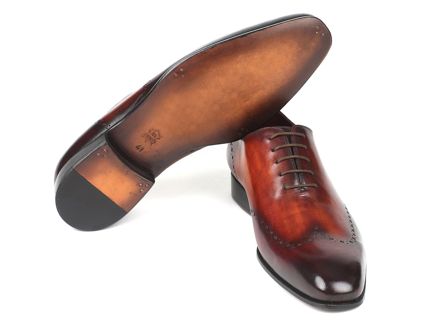 Paul Parkman Men's Brown & Bordeaux Wingtip Oxfords (ID