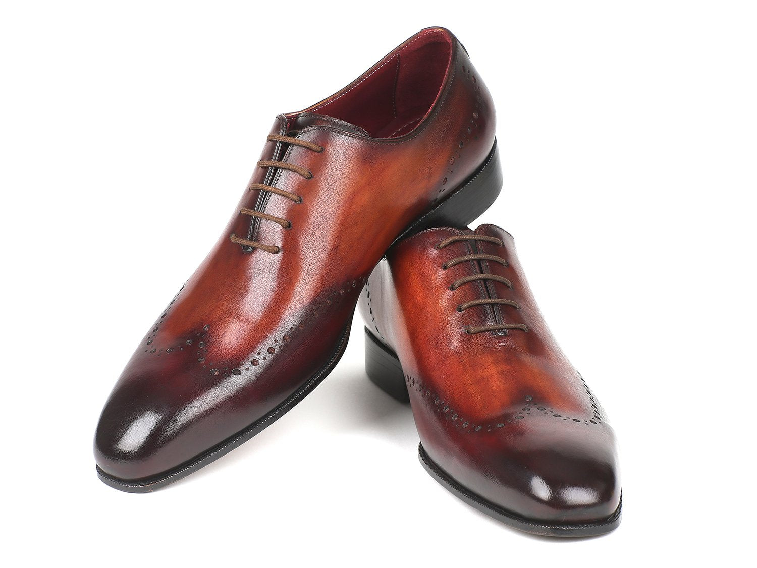Paul Parkman Men's Brown & Bordeaux Wingtip Oxfords (ID