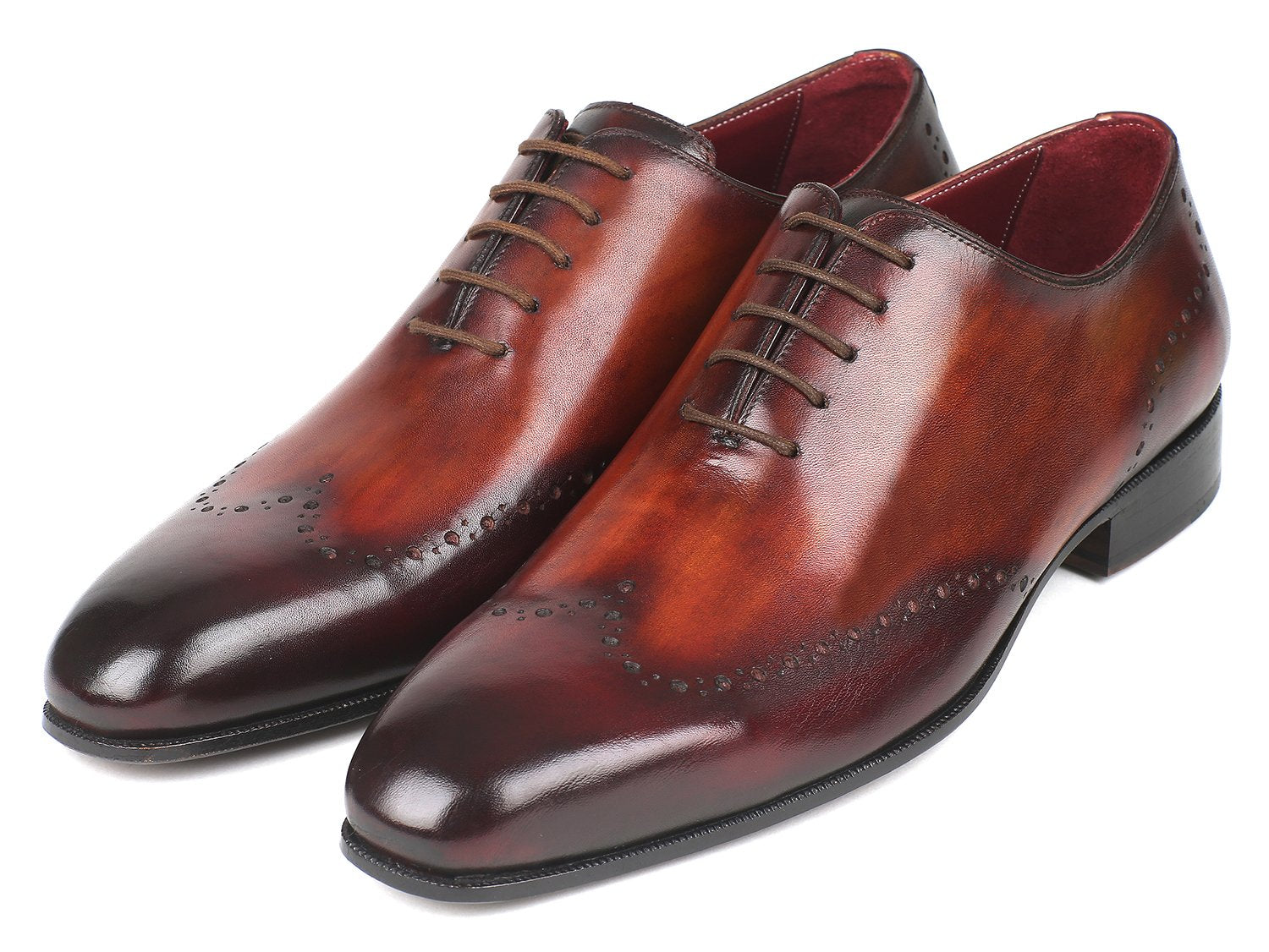 Paul Parkman Men's Brown & Bordeaux Wingtip Oxfords (ID