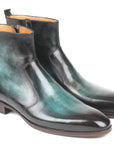 Paul Parkman Turquoise Burnished Side Zipper Boots (ID