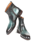 Paul Parkman Turquoise Burnished Side Zipper Boots (ID