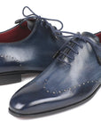 Paul Parkman Men's Navy Burnished Wingtip Oxfords (ID