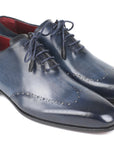 Paul Parkman Men's Navy Burnished Wingtip Oxfords (ID