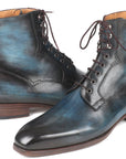Paul Parkman Men's Blue & Brown Leather Boots (ID