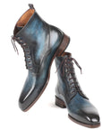 Paul Parkman Men's Blue & Brown Leather Boots (ID