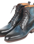 Paul Parkman Men's Blue & Brown Leather Boots (ID