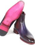 Paul Parkman Navy & Purple Chelsea Boots (ID