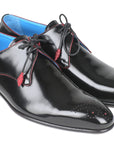 Paul Parkman Medallion Toe Black Derby Shoes (ID