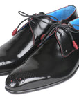 Paul Parkman Medallion Toe Black Derby Shoes (ID