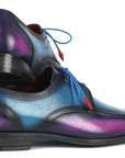 Paul Parkman Ghillie Lacing Blue & Purple Dress Shoes (ID
