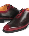 Paul Parkman Goodyear Welted Men's Red & Black Oxford Shoes (ID