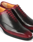 Paul Parkman Goodyear Welted Men's Red & Black Oxford Shoes (ID