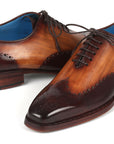 Paul Parkman Goodyear Welted Men's Two Tone Brown Oxford Shoes (ID