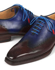 Paul Parkman Goodyear Welted Men's Brown & Blue Oxford Shoes (ID