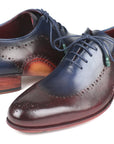 Paul Parkman Opanka Construction Blue & Bordeaux Oxfords (ID