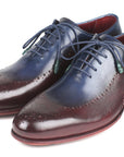 Paul Parkman Opanka Construction Blue & Bordeaux Oxfords (ID