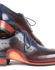 Paul Parkman Opanka Construction Blue & Bordeaux Oxfords (ID