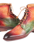 Paul Parkman Men's Green, Camel & Bordeaux Leather Boots (ID