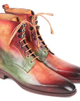 Paul Parkman Men's Green, Camel & Bordeaux Leather Boots (ID
