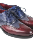 Paul Parkman Wingtip Oxfords Goodyear Welted Bordeuax Grey Blue (ID