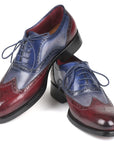 Paul Parkman Wingtip Oxfords Goodyear Welted Bordeuax Grey Blue (ID