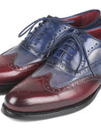 Paul Parkman Wingtip Oxfords Goodyear Welted Bordeuax Grey Blue (ID
