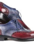 Paul Parkman Wingtip Oxfords Goodyear Welted Bordeuax Grey Blue (ID