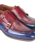 Paul Parkman Blue & Bordeaux Double Monkstraps (ID