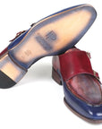 Paul Parkman Blue & Bordeaux Double Monkstraps (ID