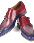 Paul Parkman Blue & Bordeaux Double Monkstraps (ID