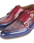 Paul Parkman Blue & Bordeaux Double Monkstraps (ID