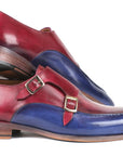 Paul Parkman Blue & Bordeaux Double Monkstraps (ID