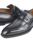 Paul Parkman Gray Burnished Goodyear Welted Loafers (ID