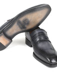 Paul Parkman Gray Burnished Goodyear Welted Loafers (ID