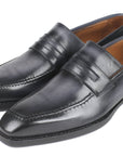 Paul Parkman Gray Burnished Goodyear Welted Loafers (ID
