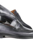 Paul Parkman Gray Burnished Goodyear Welted Loafers (ID