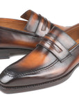Paul Parkman Brown Burnished Goodyear Welted Loafers (ID