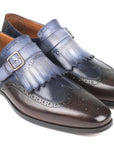 Paul Parkman Kiltie Monkstraps Blue & Brown (ID
