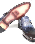 Paul Parkman Kiltie Monkstraps Blue & Brown (ID
