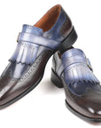 Paul Parkman Kiltie Monkstraps Blue & Brown (ID