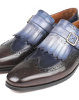 Paul Parkman Kiltie Monkstraps Blue & Brown (ID
