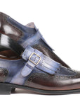 Paul Parkman Kiltie Monkstraps Blue & Brown (ID