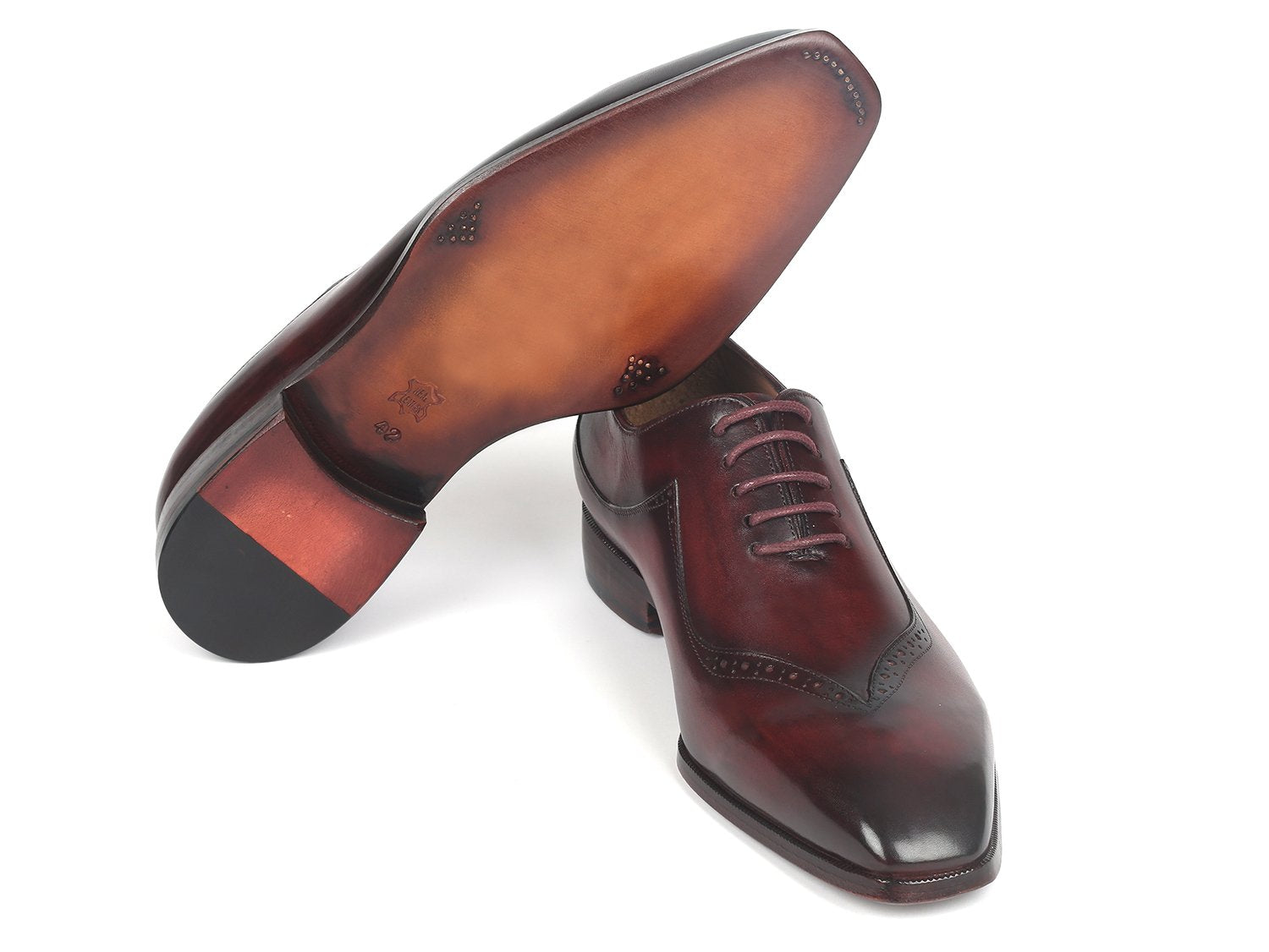 Paul Parkman Dark Bordeaux Hand-Painted Men's Oxfords (ID