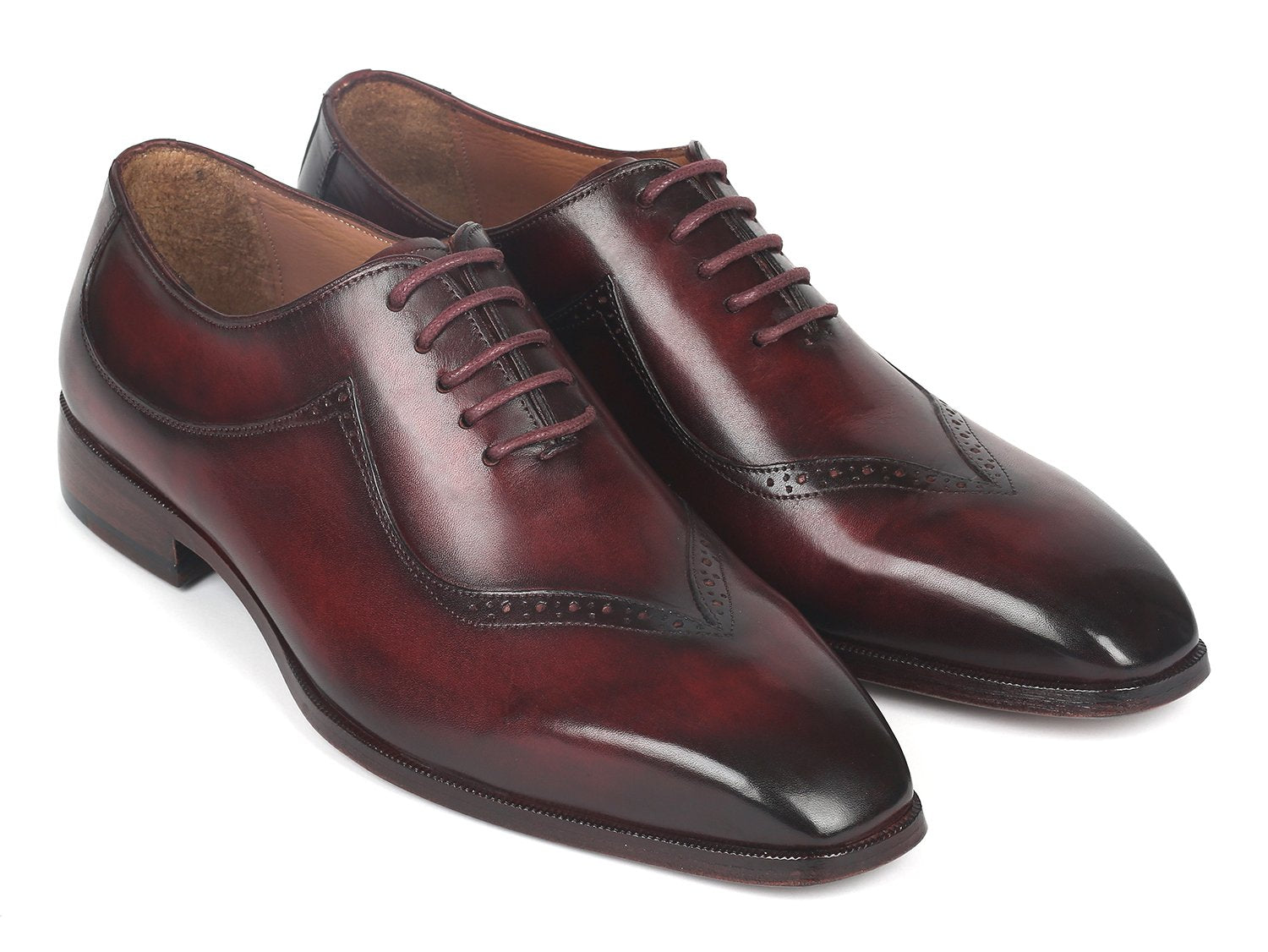 Paul Parkman Dark Bordeaux Hand-Painted Men's Oxfords (ID