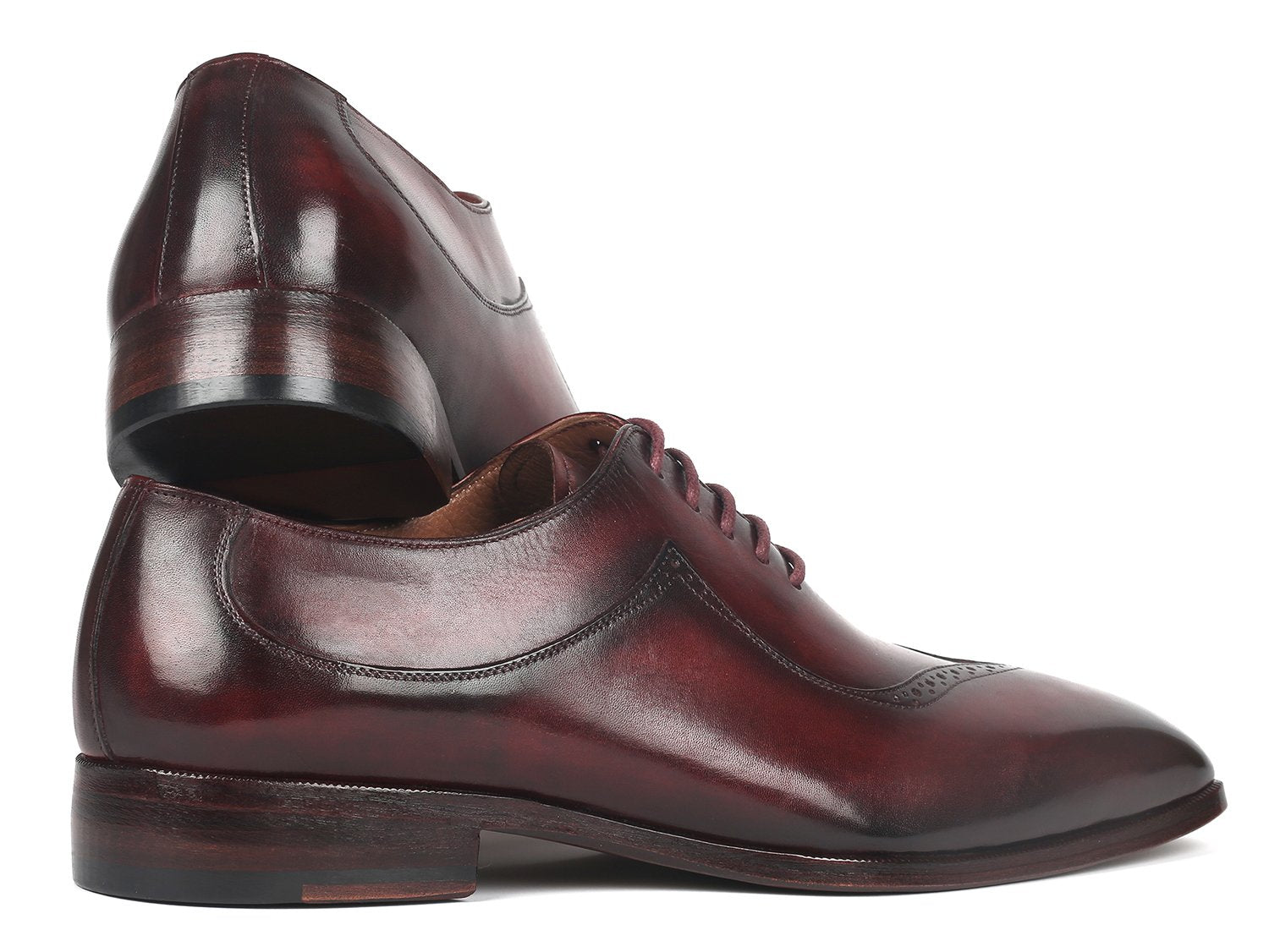 Paul Parkman Dark Bordeaux Hand-Painted Men's Oxfords (ID