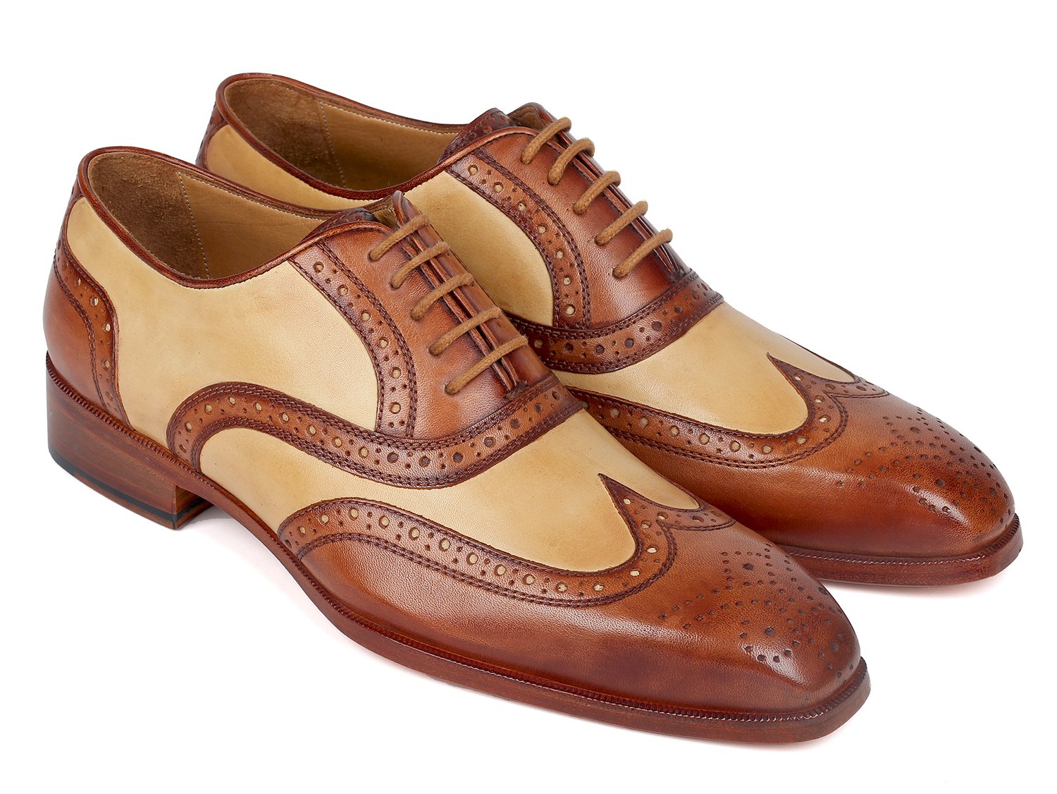 Paul Parkman Brown & Beige Dual Tone Oxfords (ID
