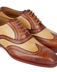 Paul Parkman Brown & Beige Dual Tone Oxfords (ID