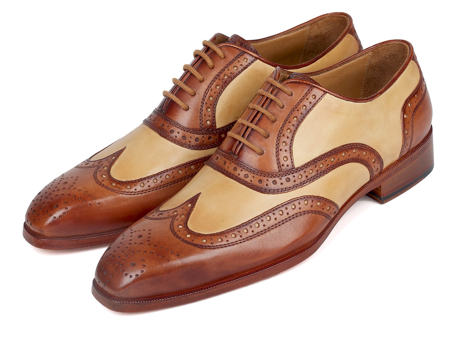 Paul Parkman Brown & Beige Dual Tone Oxfords (ID